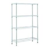 4-Tier Steel Wire Shelving Unit in Chrome