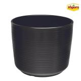 (2)16 in. Avernal Large Black Satin Plastic Plante