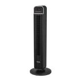 36 in. 4-Speed Oscillating Tower Fan in Black with