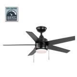 Mena 44 in. LED IndoorOutdoor Matte Black Ceiling