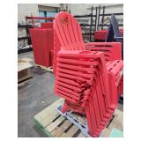 Skid Lot of Red Adirondack Chairs, Damaged
