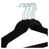 25 Pack Slim Velvet Hangers in Black