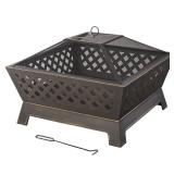 Tipton 34.00 in. W Rubbed Bronze Steel Wood Outdoo