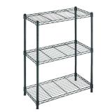 3-Tier Steel Wire Shelving Black
