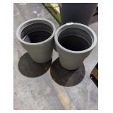 (2) 15" Gray Planters