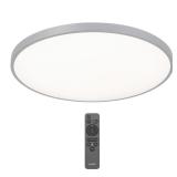 Europa 21 in. Silver LED 3CCT Flush Mount Ceiling