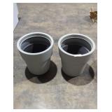 (2) Gray 15" Planters