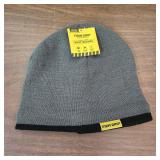Mens Gray Knit Fleece Lined Beanie Hat