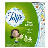 Puffs Plus Lotion 2-Ply Facial Tissues, White,