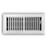 4 in. X 10 in. 2-Way Steel Floor Register in White