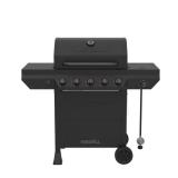 5-Burner Liquid Propane Gas Grill in Black with Si