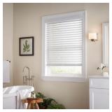 2" White Cordless Faux Wood Blind
