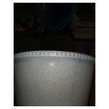 (12) Elodie Creme Plastic Planter (12 in. D X 8.