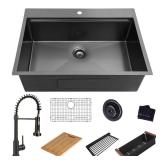 27 in Drop-in Single Bowl 18 Gauge Kitchen Sink