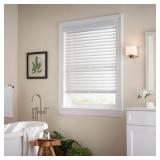 2" White Cordless Faux Wood Blind