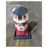 Village Collection Lighthouse Birdfeeder RedWht