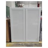 White Cabinet w/ two shelves 39h x 29w x 13d