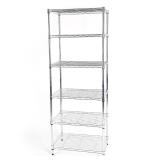 6-Tier Steel Wire Shelving Unit in Chrome (24 in.