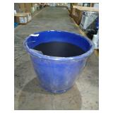 14 in. Delphine Blue Glazed Plastic Planter (14 in