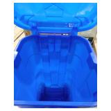 45 Gal. Blue Heavy Duty Outdoor Recycling Trash Ca