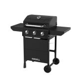 3 Burner Liquid Propane Gas Grill in Black