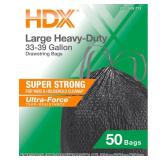 33-39-Gal. Black Heavy Duty Drawstring Trash Bags