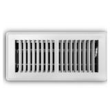 4 in. X 10 in. 2-Way Steel Floor Register in White