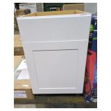 21" x 34.5" x 24" White Base Cabinet HAS DAMAGE