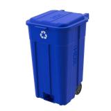 45 Gal. Blue Heavy Duty Outdoor Recycling Trash Ca