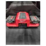 Milwaukee M18 Dual Bay Super Charger & (2) 3Ah