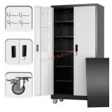 Black/Silver Metal Cabinet