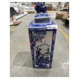 20" Porcelain Decorative Jar With Lid