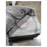 Floral Shag Carved Gray 8ft x 10ft Area Rug