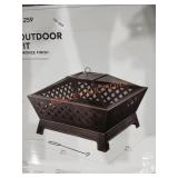 34" round outdoor firepit