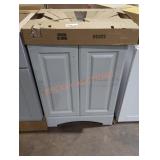 Bathroom Vanity With Sink, Grey W/ White Top, 35"