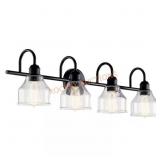 Avery 33.5 in. 4-Light Black Vanity Light