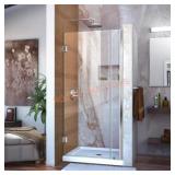 Unidoor Frameless Hinged Shower Door Chrome