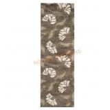 Florida Shag Runner Rug: Floral Beige 2x8
