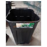 45 Gal Black Outdoor Trash Can w Wheels NO LID