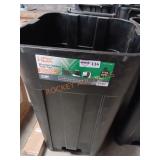 45 Gal Black Outdoor Trash Can w Wheels NO LID