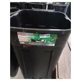 45 Gal Black Outdoor Trash Can w Wheels NO LID