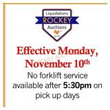 FORK LIFT SERVICES END AT 5:30PM
