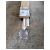 Crystal Ball Adjustable 1 in. Single Curtain Rod