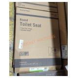 Round Toilet Seat, White, Molded Wood