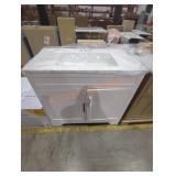 White Vanity w/ Top 37" x 19" x 35"