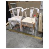 (2) Decorative Woven Y-Back Dining Chairs