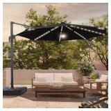 11ft Cantilever Solar LED Umbrella