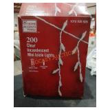 200 Clear Incandescent Mini Icicle Lights