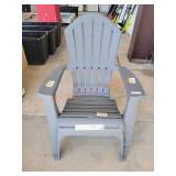 Charcoal Gray Adirondack Chair.  Sold As Is where