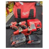 Milwaukee Drill Set, (Grade: C)